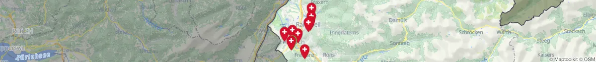 Kartenansicht für Apotheken-Notdienste in der Nähe von Rankweil (Feldkirch, Vorarlberg)